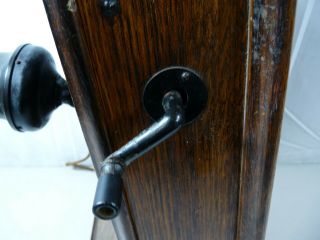 Kellogg Vintage Antique Oak Wood Wall Telephone Hand Crank Bell Sumter 1900 ' s 7