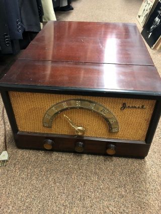 Jewel Antique Tube Radio Record Player Brown Wood Radio C - 842