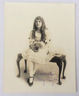 Signed Mary Pickford Autograph Antique Studio Photograph By Fred Hartsook