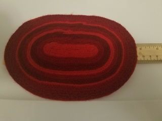 Vintage Miniature Dollhouse Handmade Braided Wool Rug Shades Of Red