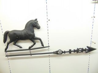 Antique 19th Century Large Horse Weather Vane Cast Iron Rod