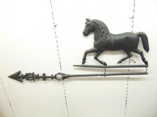 Antique 19th Century Large Horse Weather Vane Cast Iron Rod 7