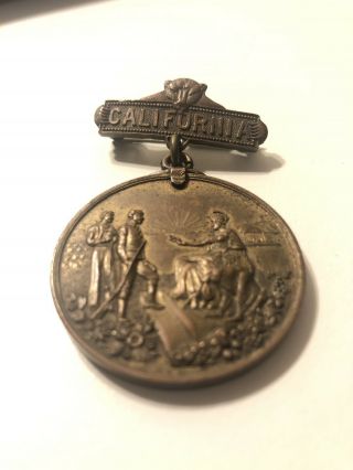 Rare Vintage Spanish American War California Medal Badge 1899 Army Antique 3937
