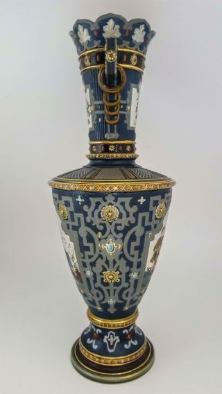 Large Antique Mettlach Villeroy & Boch Art Nouveau Stoneware Pottery Vase c1910 3