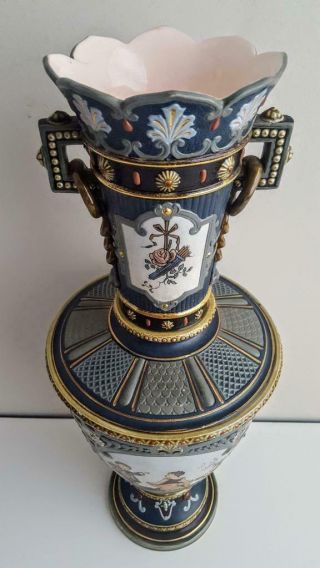 Large Antique Mettlach Villeroy & Boch Art Nouveau Stoneware Pottery Vase c1910 4