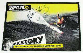 2009 Mick Fanning Signed Asp Champion Surfing Champion Rip Curl Poster