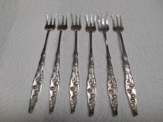 6 Whiting Lily Of The Valley Sterling Silver 5.  75 " Oyster Forks Jww Monogram