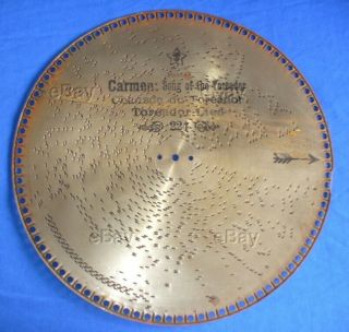 Mira Style Music Disc Antique 15 1/2 Carmen Song Of The Toreador 224 Swiss Old