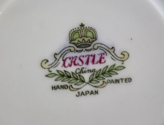 CASTLE HAND PAINTED JAPAN TEACUP & SAUCER - VIOLETS L 521 3