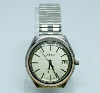 Vintage Lanco Swiss Quartz Watch - Tissot Stepper Movement Cal 2030