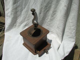 Vintage,  Antique primitave Coffee grinder,  Hand Crank 3