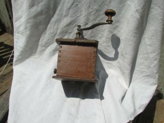 Vintage,  Antique primitave Coffee grinder,  Hand Crank 4