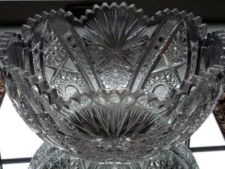 ABP ANTIQUE AMERICAN BRILLIANT CUT GLASS CRYSTAL BOWL SIGNED LIBBEY 9 