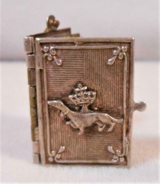 Antique Ornate Silver - Plate Miniature Photograph Album Charm Photos Of France