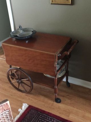 Antique Wooden Tea Cart 2