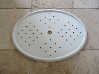 A Large Oval Antique White Ironstone Dairy Strainer Drainer.