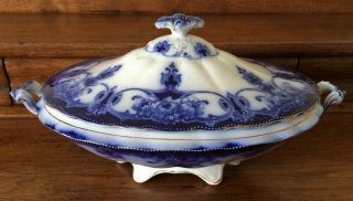 Antique Myott & Sons Co.  Semi Porcelain Flow Blue 