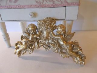 Cherubs & Flowers Hanging Decorative Wall Plaques Large Gold Color