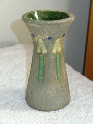 Antique Arts & Crafts Roseville Art Pottery Deco Style MOSTIQUE Vase 5