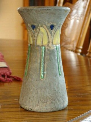 Antique Arts & Crafts Roseville Art Pottery Deco Style MOSTIQUE Vase 7