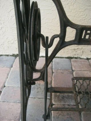 Antique Cast Iron Treadle Stand / SINGER Sewing Machine Base / For 29 - 4 Machine 8