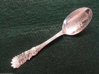 Sterling Souvenir Spoon Denver,  CO Auditorium,  Indian Head Handle - 1900 3