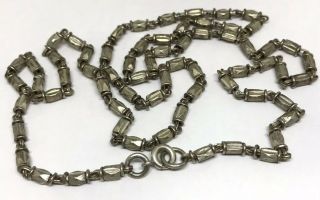 Vintage Antique Victorian Sterling Silver 22” Link Chain Necklace