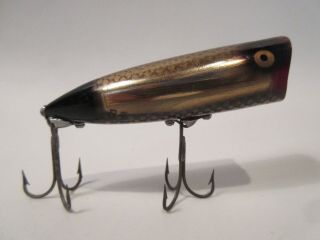 Vintage Heddon Chugger Spook Fish Flash Gold Reflector Black Scale Tough Color