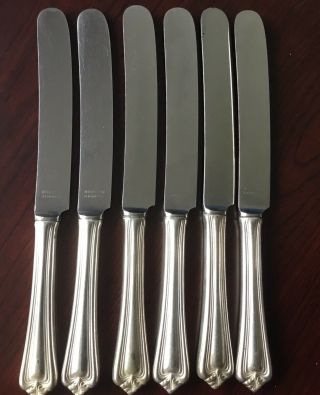 6 Dinner Knives Antique Reed & Barton Stainless Steel