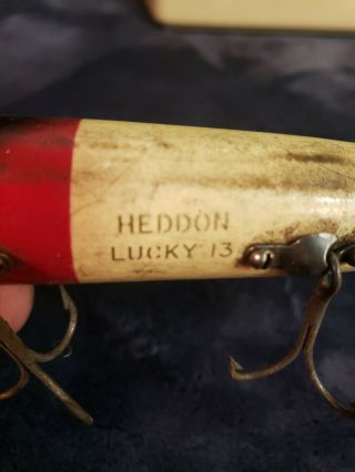 Vintage Wooden Heddon Lucky 13 Bait