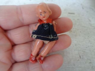 VINTAGE ANTIQUE TINY 2” GERMAN GERMANY DOLL BISQUE DOLL MINIATURE MINI 3