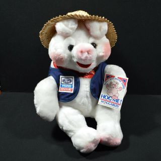 Vintage 1985 Ford Holland Hoggable Pig Plush 14 Inch Stuffed Animal Hog Me