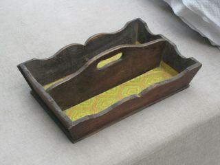Hand Made Arts And Crafts Wooden Cutlery Sewing Storage Tray