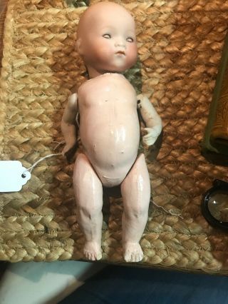 Antique 8 " German Bisque Am Dream Character Baby Doll W/original Compo Body