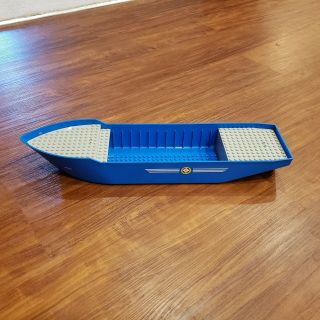 Vintage Lego 4030 Boat Hull Large Blue Cargo 17 " With Stickers
