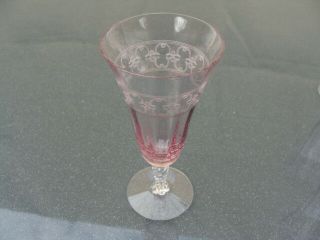 Antique Fostoria Spartan Plum Optic,  6 Parfait Glasses 6 " Stem 5097 Etch 80