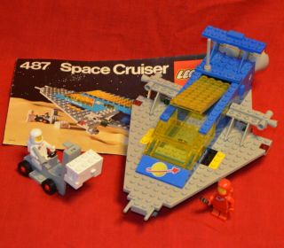 Vintage Lego 487 Classic Space Cruiser 100 Complete W/instructions