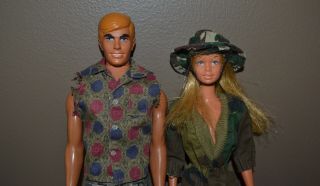 Vintage Barbie - Malibu Barbie & Ken In Camo Outfits - Tlc