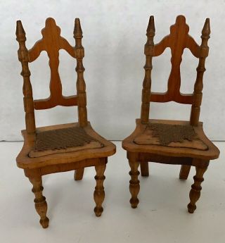 Antique German Dollhouse Miniature Chair Cane Seat Schneegass