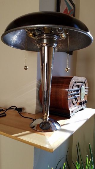 Art Deco Chrome and Brass Lamp 2