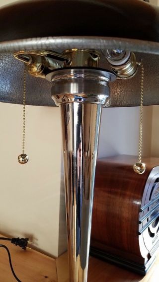 Art Deco Chrome and Brass Lamp 3
