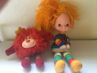 Vintage 1983 Rainbow Brite & Doll 10 " Bright By Hallmark 10 " Romeo Sprite Happy