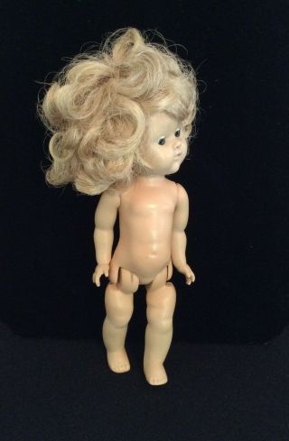 Vogue Antique Ginny Walker Doll Sleep Eyes Blonde Curly Hair Vintage Walking