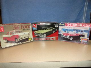Amt And Revell 1/25 Scale Fords (3) 1956,  1957,  1959