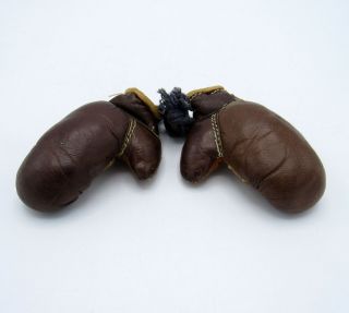 Antique Miniature Brown Leather Boxing Gloves,  Salesman Sample? NR 5