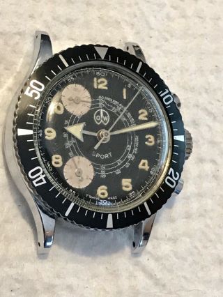 Vintage Men’s Ollech & Wajs Sport Chronograph Watch Parts/repair Non