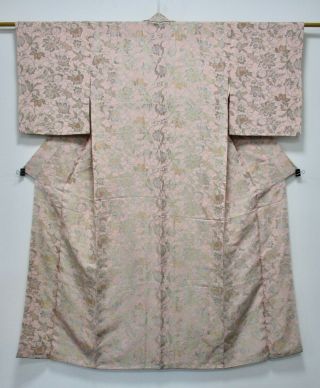 Japanese Silk Antique Kimono / Gorgeous Weave / Gold Threads /127