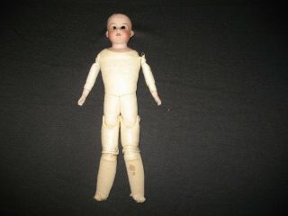 Antique Armand Marseille Germany 14 " Doll.  Kid Leather Body.  Tlc Arm & Eyes.