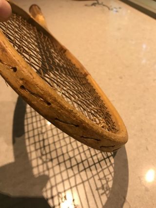 Early Antique Wood Tennis Racquet E.  Kent Collegian,  Orig.  Decals & Strings 8