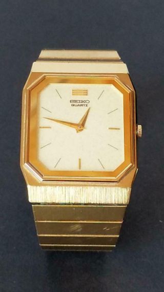 Vintage Mens Seiko Quartz Gold Tone Watch 7430 - 5670 Great
